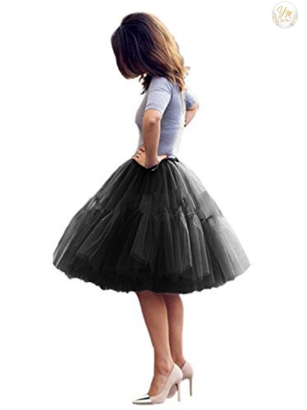 Women's Midi Tulle Tutu Skirt Fluffy A-Line Party Prom